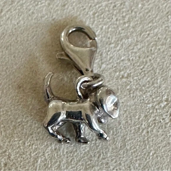 S925 Stamped Puppy Dog Charm | TS Mark | Lobster Clasp | 1.79g - Picture 5 of 11